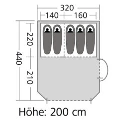 High Peak Tunnelzelt Meran 320 X 200 X 440 Cm -Campingzelt Im Freien Geschäft 072629 9