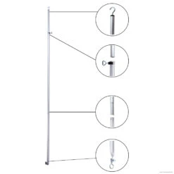 Alu Dachhakenstange 25 Mm, 170-260 Cm