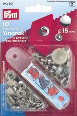 Prym Druckknöpfe Anorak 15 Mm, Silber