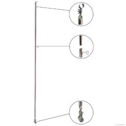 DWT Veranda-/ Dachauflagestange Stahl 32 X 1,5 Mm 2 Schellen, 170-280 Cm